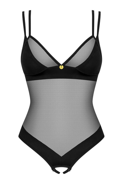 Crotchless Mesh Black Teddy: Obsessive Lingerie Ultimate Allure by Obsessive Lingerie