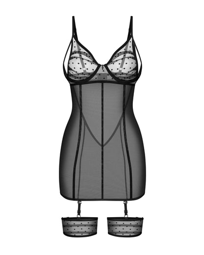 Obsessive Nuites Sheer Mesh Chemise String Set