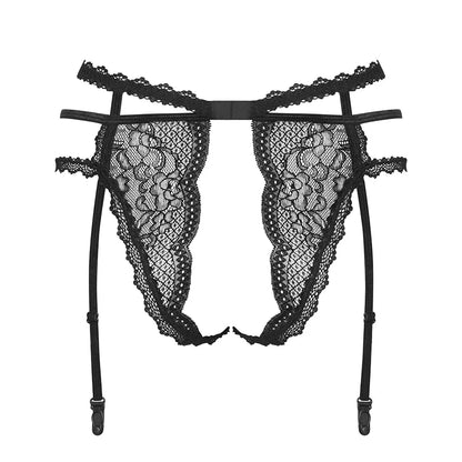 Obsessive Pearlove Open Crotch Lace Garter Panty