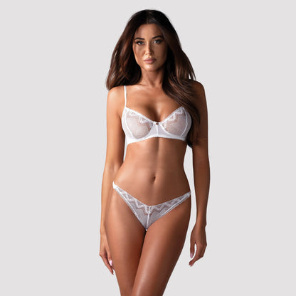 Obsessive Alissium Sheer Demi Bra & Thong Panty