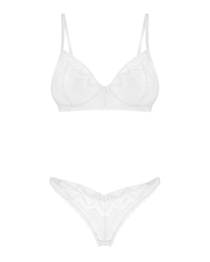 Obsessive Alissium Sheer Demi Bra & Thong Panty