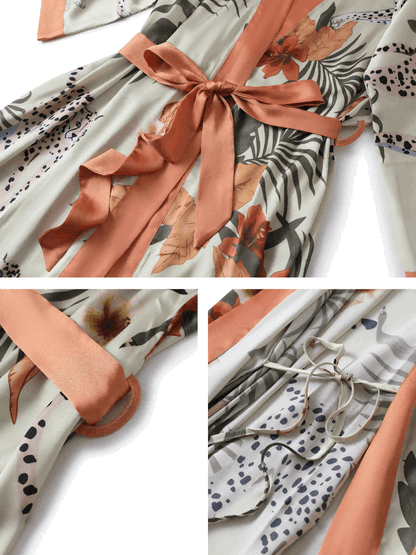 Orange Leopard Kimono Robe