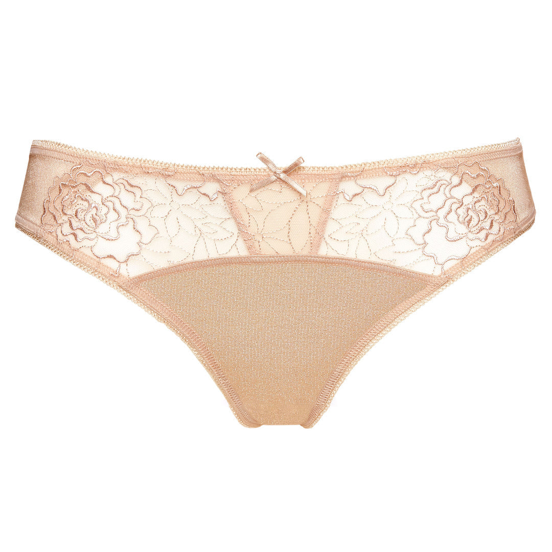 Gorteks Pamela Beige Semi Sheer Thong Panty