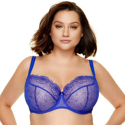 Gorteks Pamela Sapphire Sheer Mesh Balconette Bra