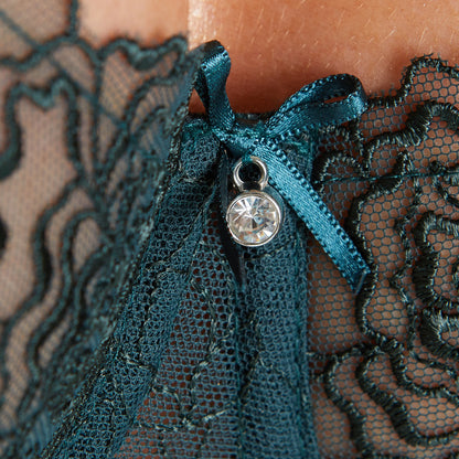 Gorteks Pamela Pine Green Sheer Mesh Balconette Bra