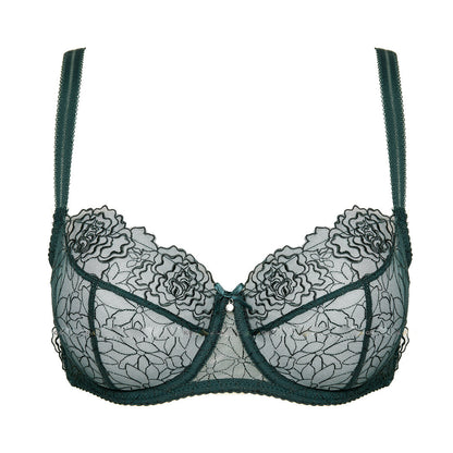 Gorteks Pamela Pine Green Sheer Mesh Balconette Bra