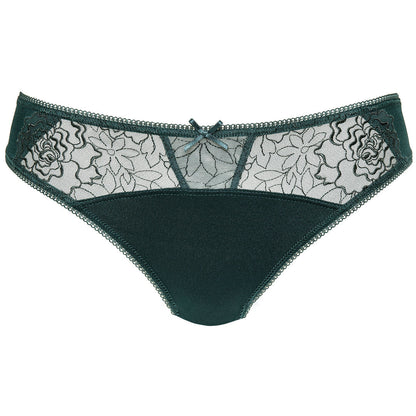 Gorteks Pamela Pine Green Semi Sheer Thong Panty