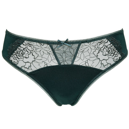 Gorteks Pamela Pine Green Semi Sheer Low Rise Bikini Panty