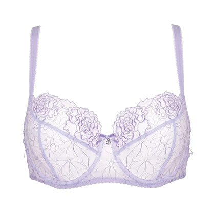 Sheer Mesh Balconette Bra Pamela Lavender by Gorteks Lingerie