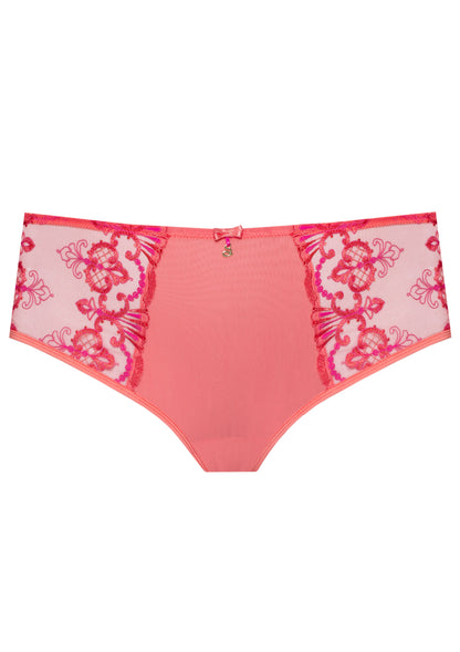 Sheer Mesh Tulle Embroidered Brief Panty Perla Coral-2