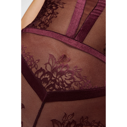 Sheer Lace Body Gorteks Porto Aubergine