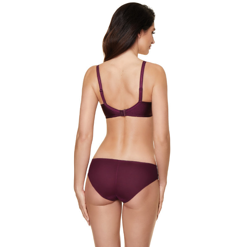 Gorteks Pamela Aubergine Sheer Mesh Balconette Bra