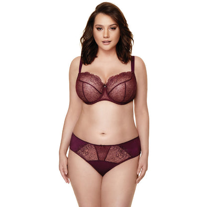 Gorteks Pamela Aubergine Semi Sheer Low Rise Bikini Panty