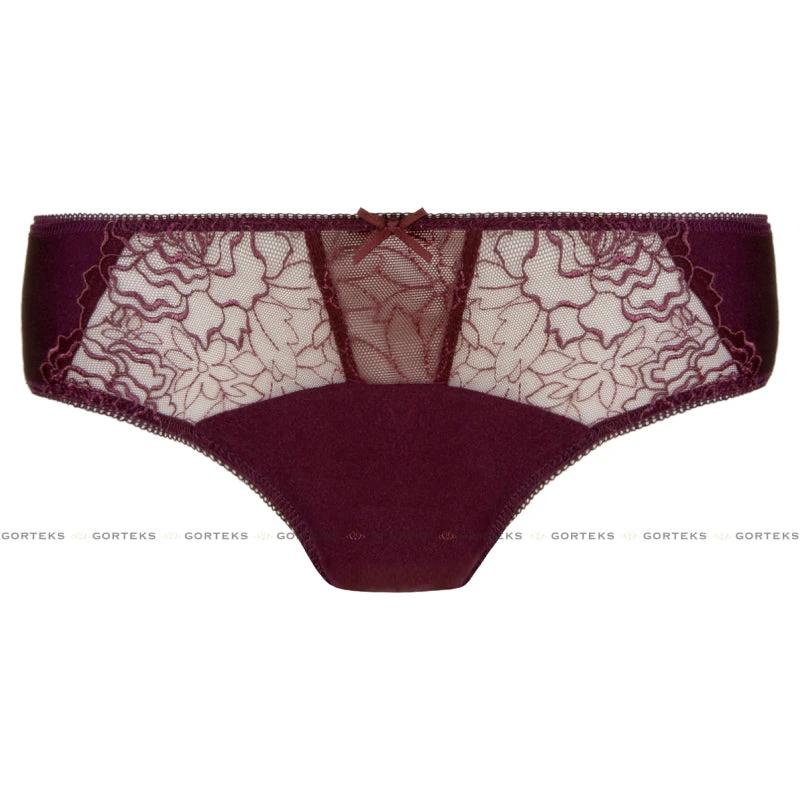 Semi Sheer Low Rise Bikini Panty Pamela Aubergine by Gorteks Lingerie