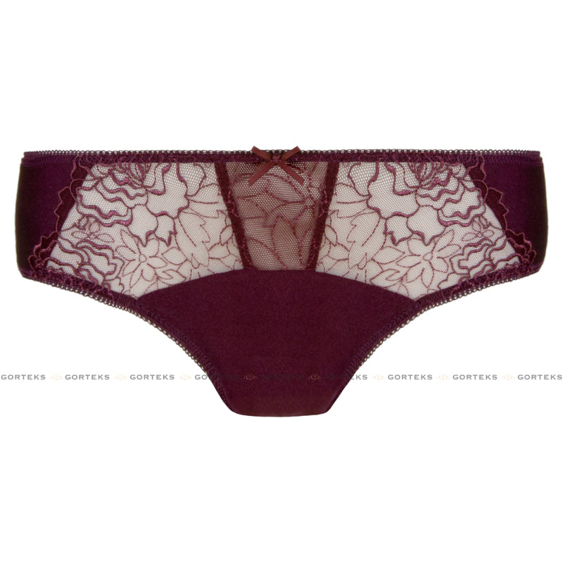 Gorteks Pamela Aubergine Semi Sheer Low Rise Bikini Panty