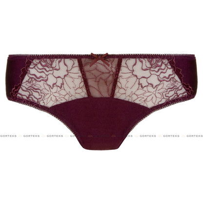 Gorteks Pamela Aubergine Semi Sheer Low Rise Bikini Panty