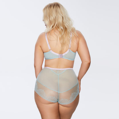 Kinga Pastellove Sheer High Waist Tulle Brief Panty