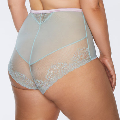 Kinga Pastellove Sheer High Waist Tulle Brief Panty