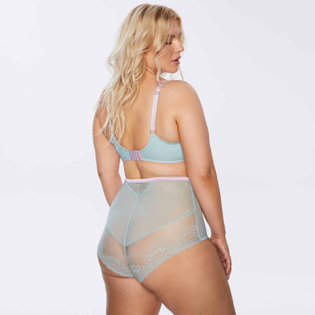 Kinga Pastellove Sheer High Waist Tulle Brief Panty