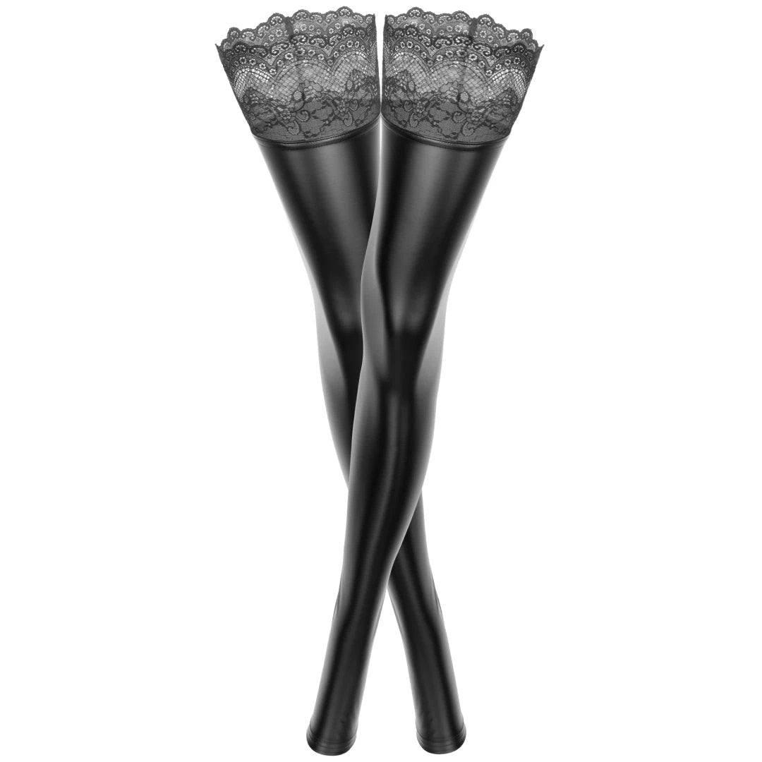 Powerwetlook Stockings Noir Handmade Superstar by NOIR HANDMADE