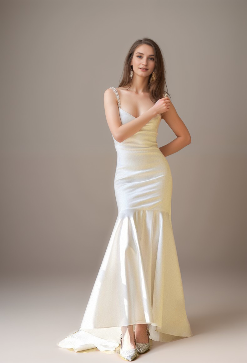 Seraphine Vow Beaded Satin Mermaid Wedding Dress