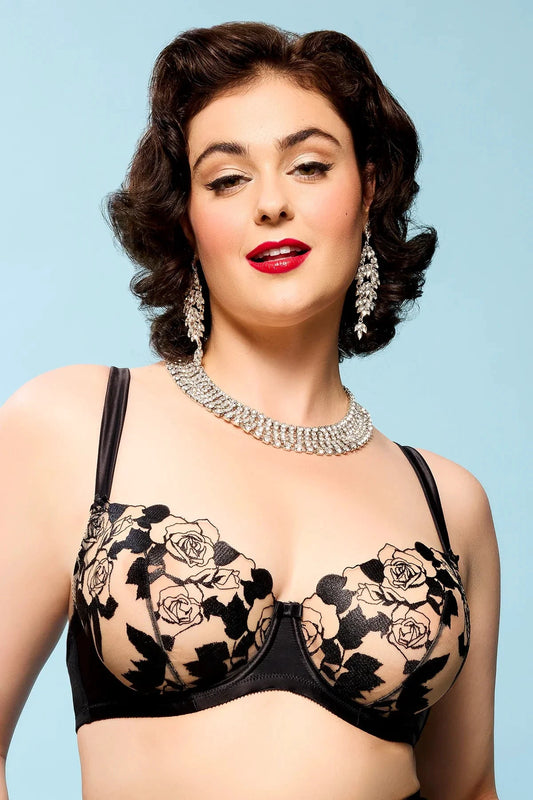 Dita Von Teese Rosabelle Underwire Balconette Bra Black by Dita Von Teese