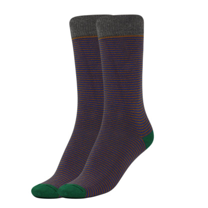 Women’s Striped Cotton Crew Socks – 1 Pair, Soft & Breathable, Colorful Casual Socks, Size 9-11 by AWS/American Made