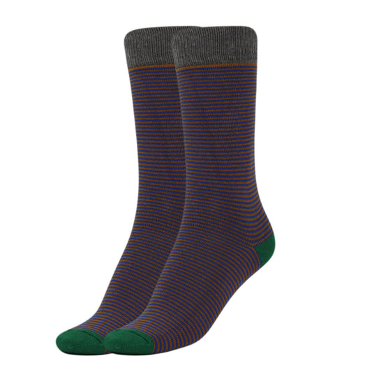 Women’s Striped Cotton Crew Socks – 1 Pair, Soft & Breathable, Colorful Casual Socks, Size 9-11-1