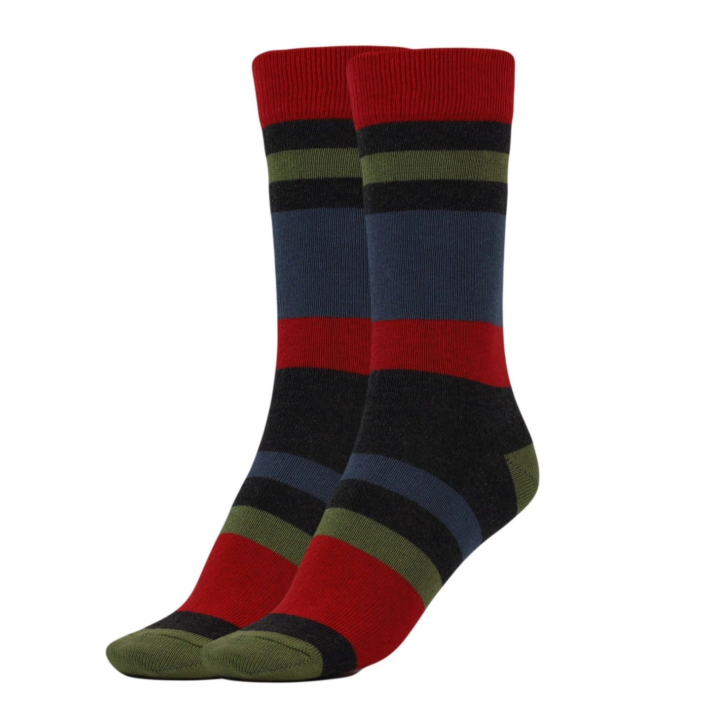 Women’s Striped Cotton Crew Socks – 1 Pair, Soft & Breathable, Colorful Casual Socks, Size 9-11 by AWS/American Made