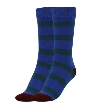 Women’s Striped Cotton Crew Socks – 1 Pair, Soft & Breathable, Colorful Casual Socks, Size 9-11 by AWS/American Made