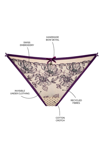 Samanta Silvia Aubergine String Thong Panty