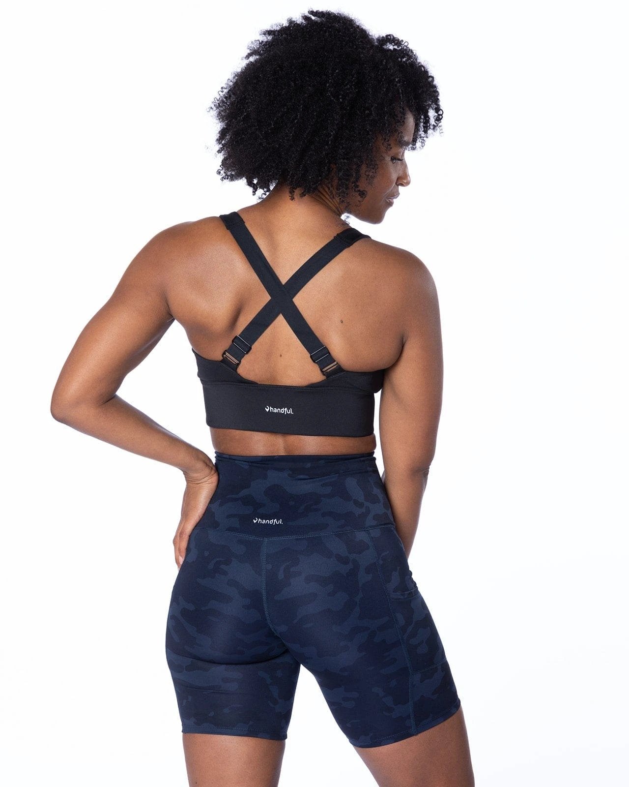 Hi Five High-Waisted Biker Short – Looker (Navy Camo) by Handful