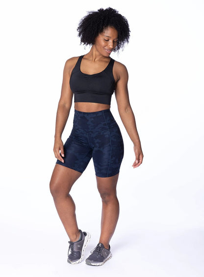 Hi Five High-Waisted Biker Short – Looker (Navy Camo) by Handful
