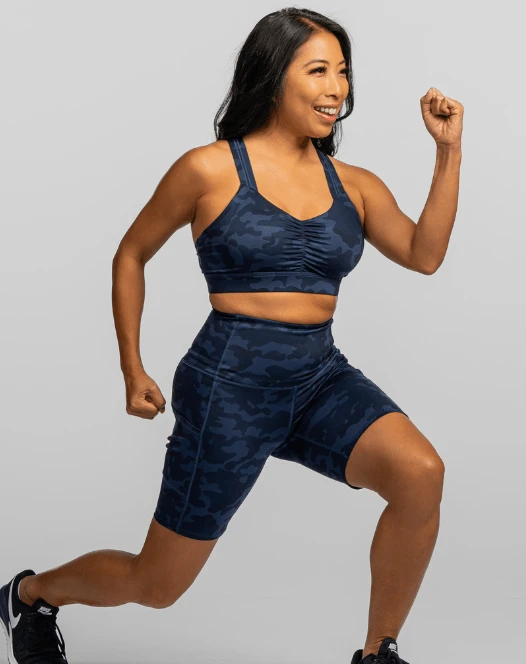 Hi Five High-Waisted Biker Short – Looker (Navy Camo) by Handful