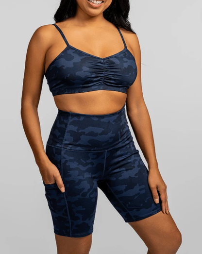 Hi Five High-Waisted Biker Short – Looker (Navy Camo) by Handful