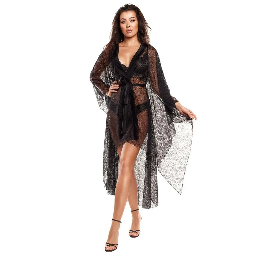 Axami Black Panther Sheer Lace Robe-0