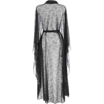 Axami Black Panther Sheer Lace Robe-3