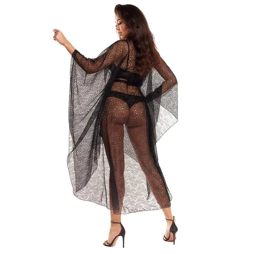 Axami Black Panther Sheer Lace Robe-1