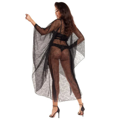 Axami Black Panther Sheer Lace Robe-1