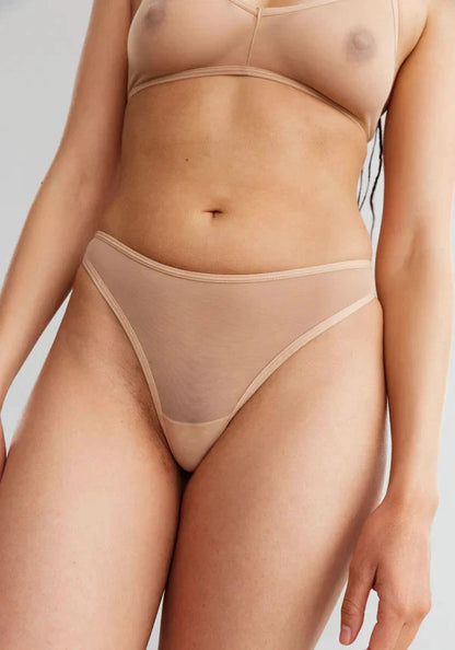 Sheer High Leg Thong Panty Blush The Mesh Bare by Blush Lingerie