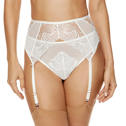 Gorteks Cherie Sheer High Waist Floral Garter Belt