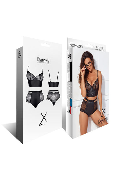Demoniq Yessenia Sheer Lace Longline Bra & High Waist Briefs