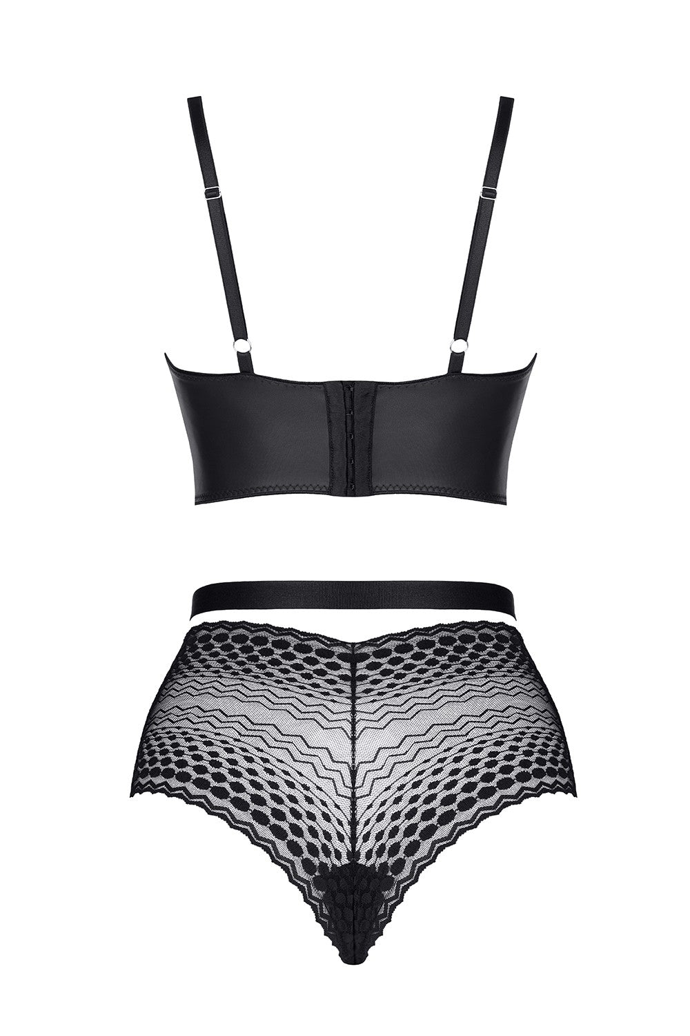 Demoniq Yessenia Sheer Lace Longline Bra & High Waist Briefs