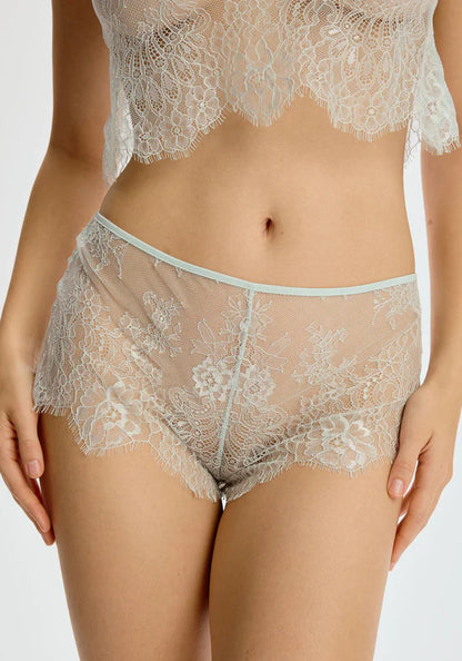 Sheer Eyelash Lace Short Blush Serene Mint-0