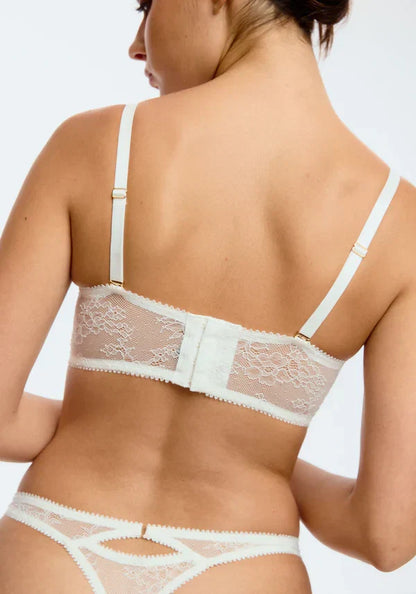 Blush Cascade White Sheer Lace Strapless Bra