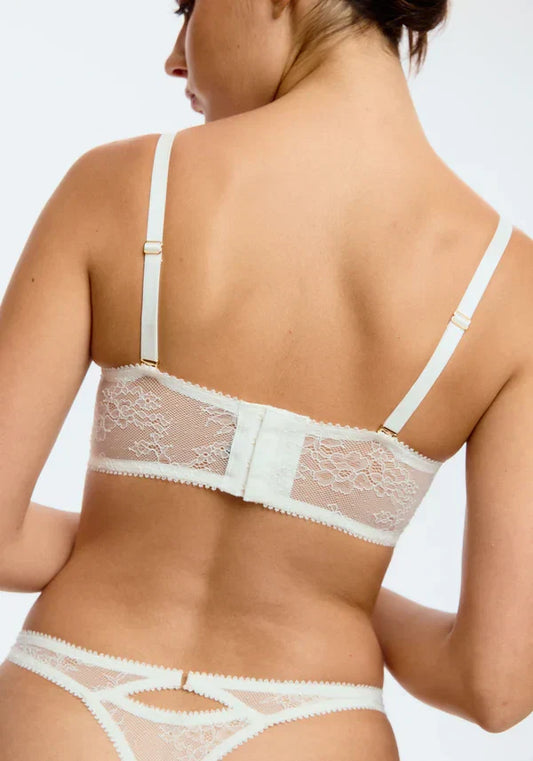 Blush Cascade White Sheer Lace Strapless Bra