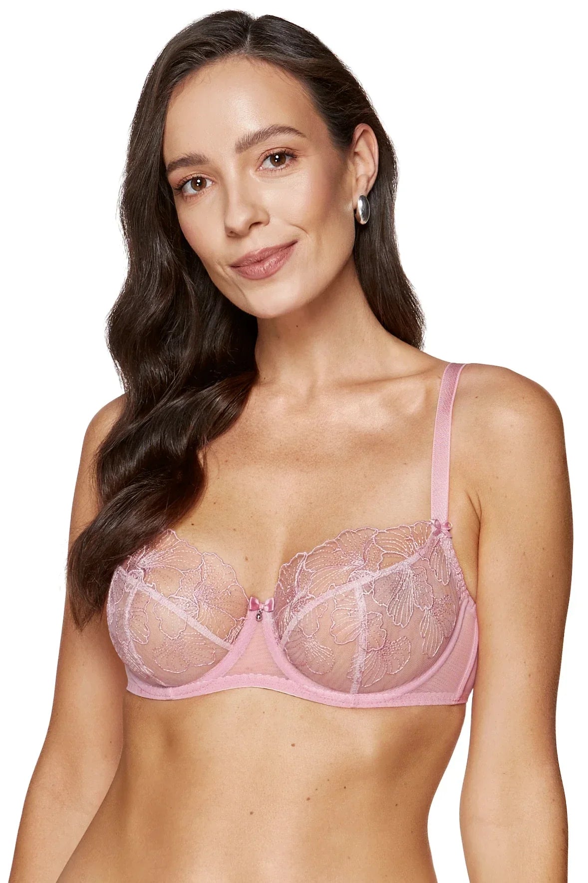 Gorteks Bloom Sheer Mesh Floral Embroidered Bra