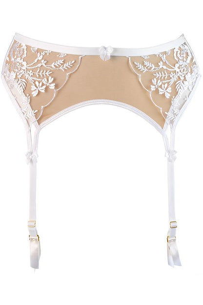 Sheer Mesh Garter Belt Axami Enigma White