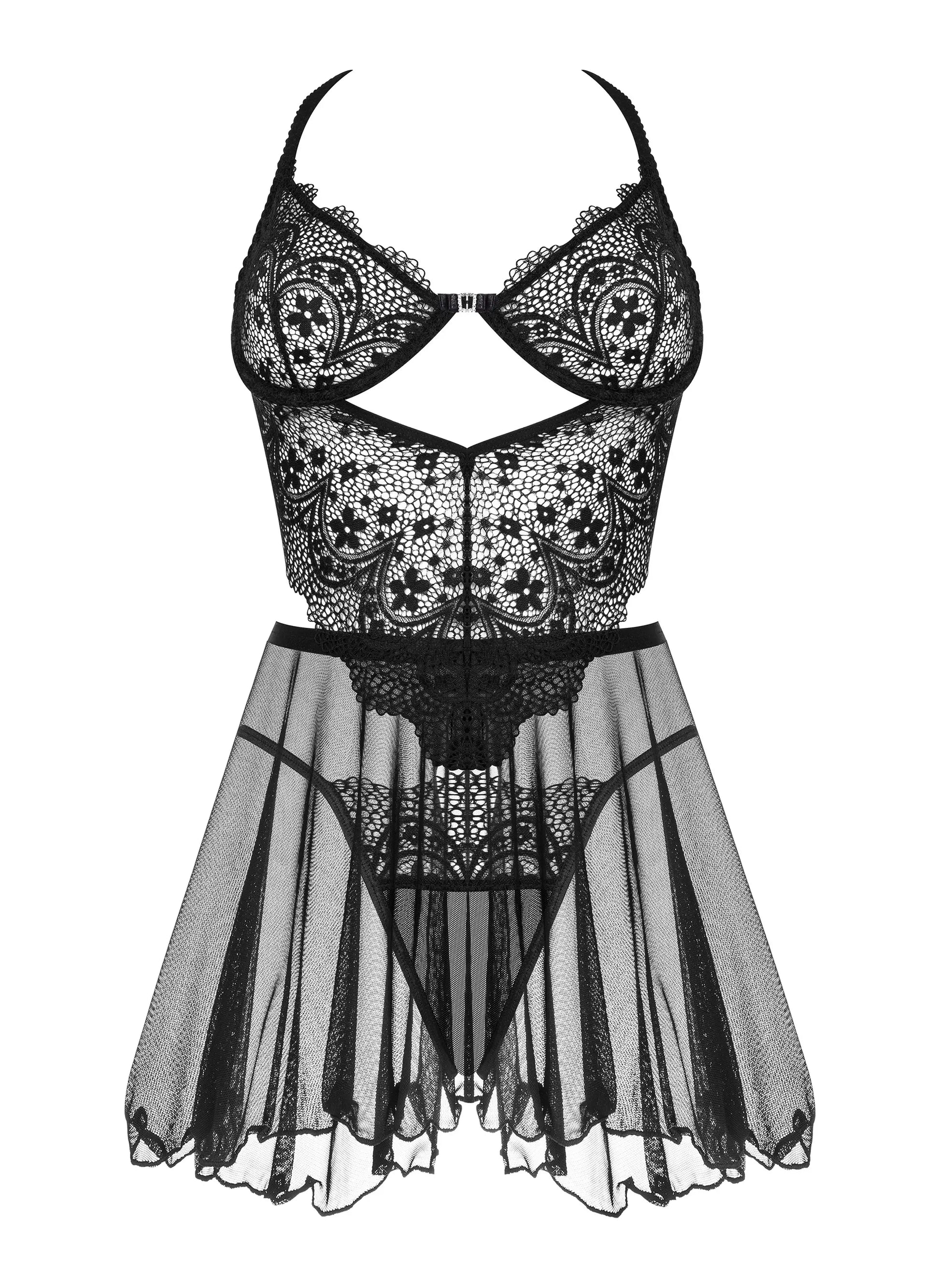 Sheer Mesh Lace Chemise Beauty Night Dark Mirage-3