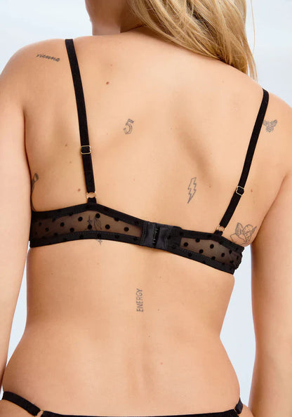 Sheer Mesh Polka Dot Bralette Blush Enigma-3